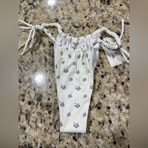 Montce White Bikini Bottoms with Blue and Yellow Floral Print